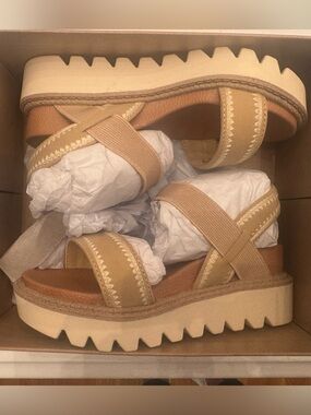 MIA Tan Wedge Platform Sandals
